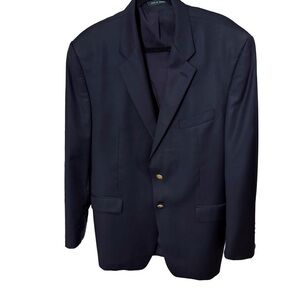 Ralph Lauren Men's 44R Navy Blue Gold Buttons Wool Blazer Sport Coat Suit Jacket